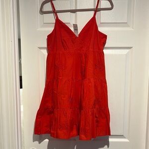 Red Sleeveless Tiered Dress